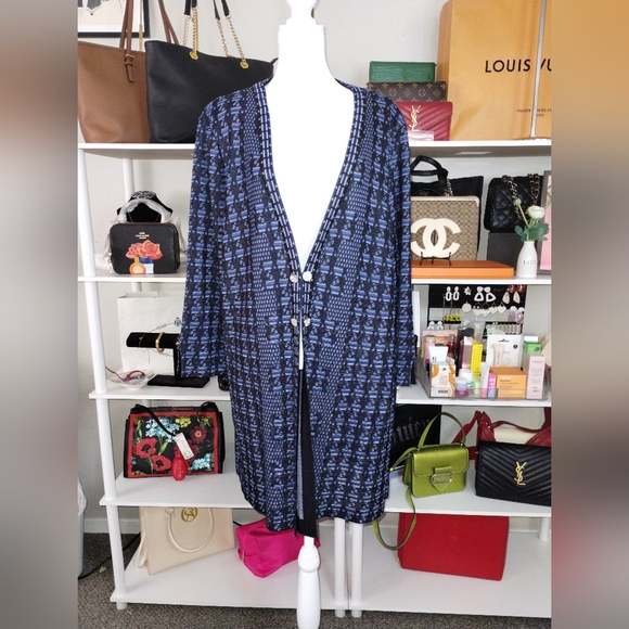 Misook Media Pattern Duster Cardigan - Picture 2 of 5